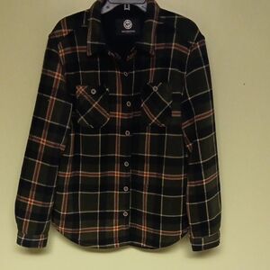 Weatherproof Green and Orange Plaid Shirt Jacket